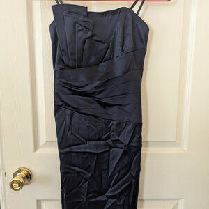 Navy Blue Women's Strapless Cocktail Dress Size 4 - Cache